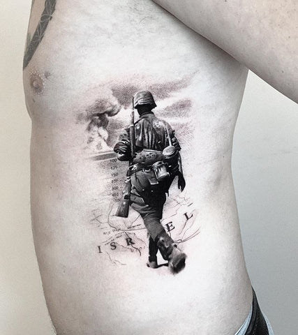 soldier with gun tattoo design