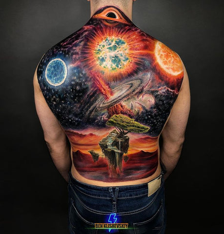 universe back tattoo