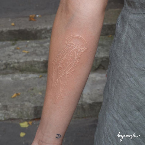 jellyfish white ink tattoo