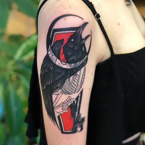 crow bird animal tattoo