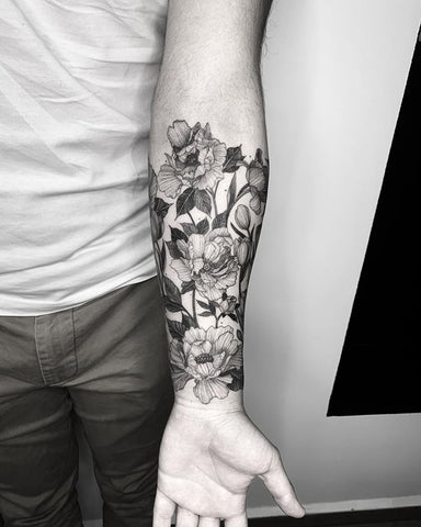 Rose Flowers Tattoo On Forearm by Beyur Kaptan