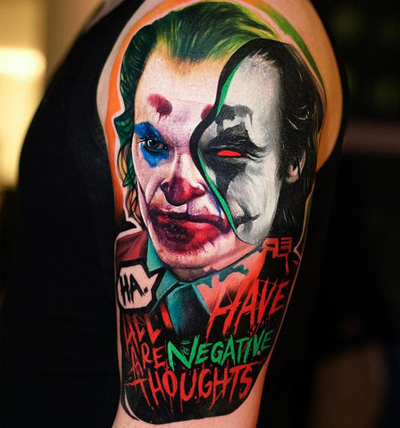 colored joker tattoo