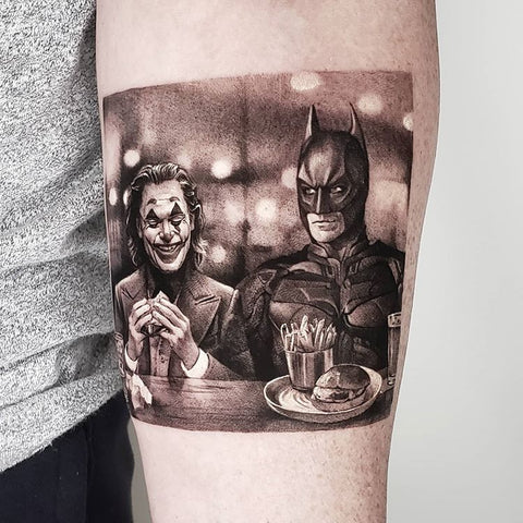 bat man and joker tattoo