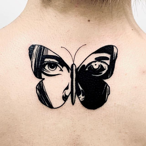 face butterfly tattoo