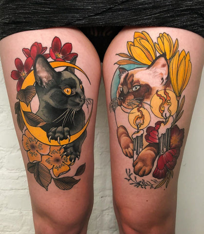 couple cat tattoo