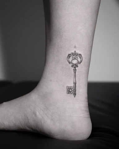 key ankle tattoo design