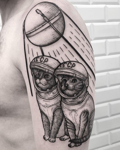 two cat tattoo