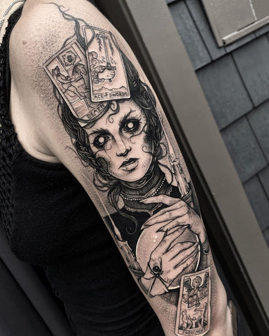 woman portrait tattoo design