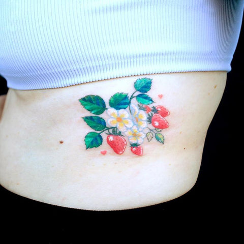 strawberry rib tattoo