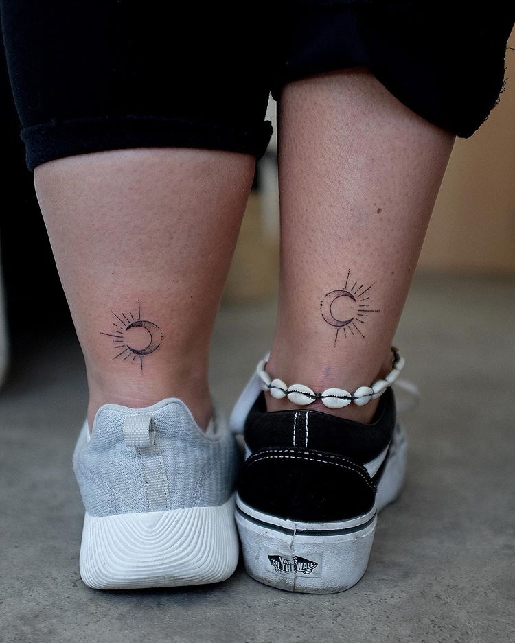moon couple tattoo