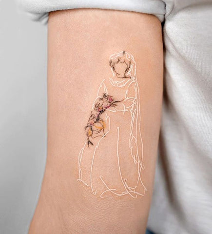 bride white ink tattoo