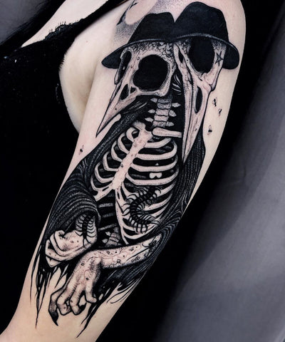crow skull tattoo