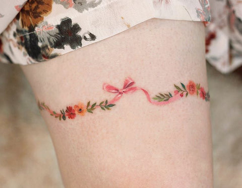 flower floral hoop tattoo