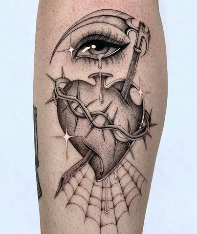 heart and eye tattoo