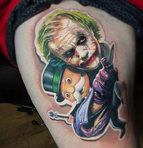 St. Patrick and joker tattoo