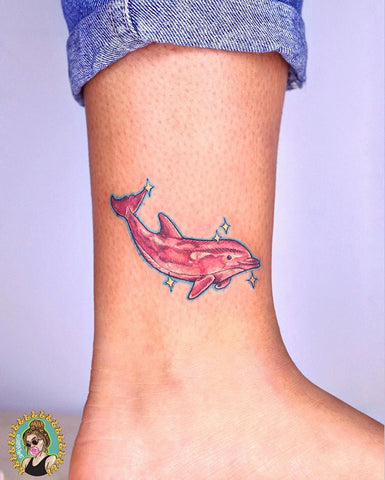 dolphin ankle tattoo
