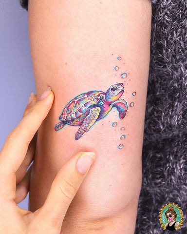 turtle tortoise arm tattoo
