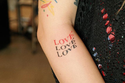 word tattoo love