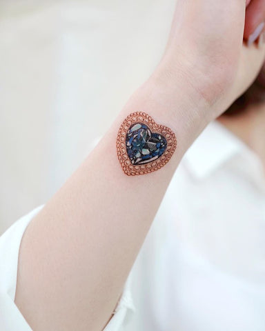 heart diamond tattoo
