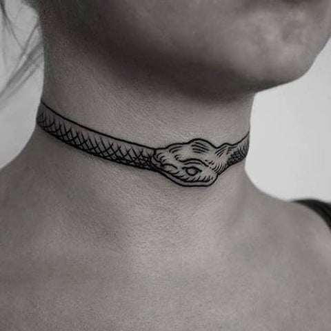 ouroboros neck tattoo