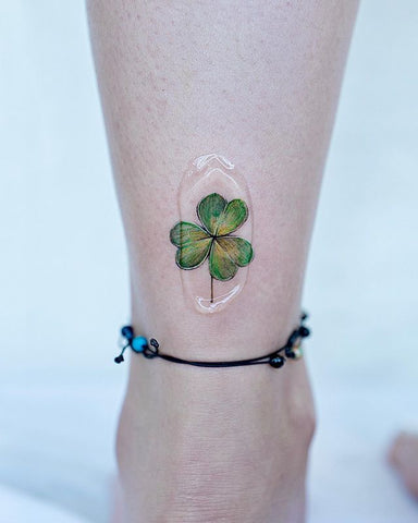 clover ankle tattoo design