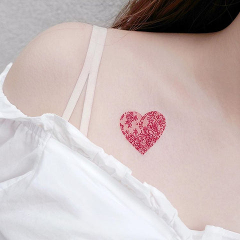 lace heart tattoo