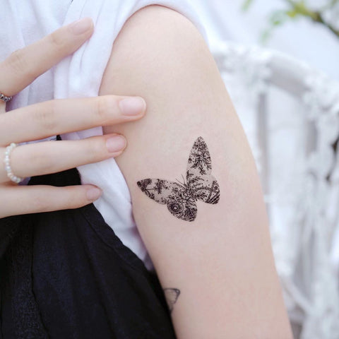 lace butterfly tattoo