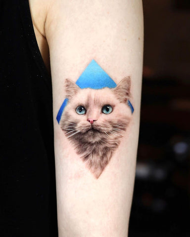 realistic cat tattoo