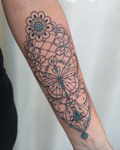 floral lace tattoo