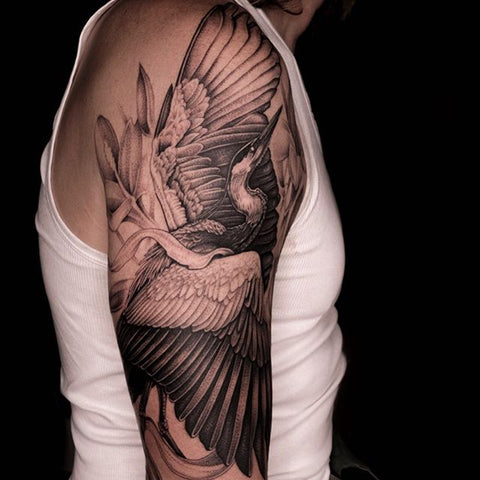 crane bird animal tattoo