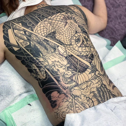 japanese dragon full back tattoo