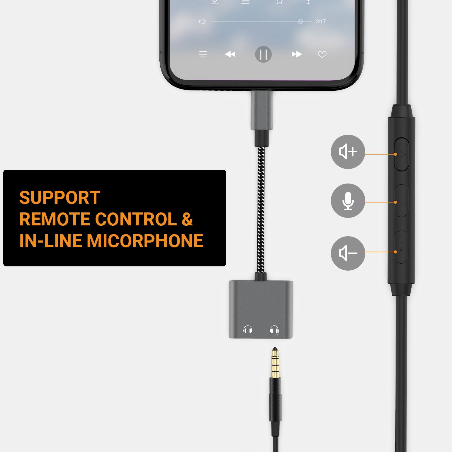 Support Remote Control & 4-Pole TRRS Microphone