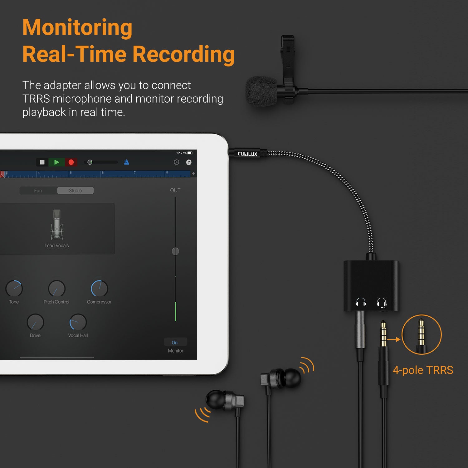 Support 4-Pole TRRS Microphone