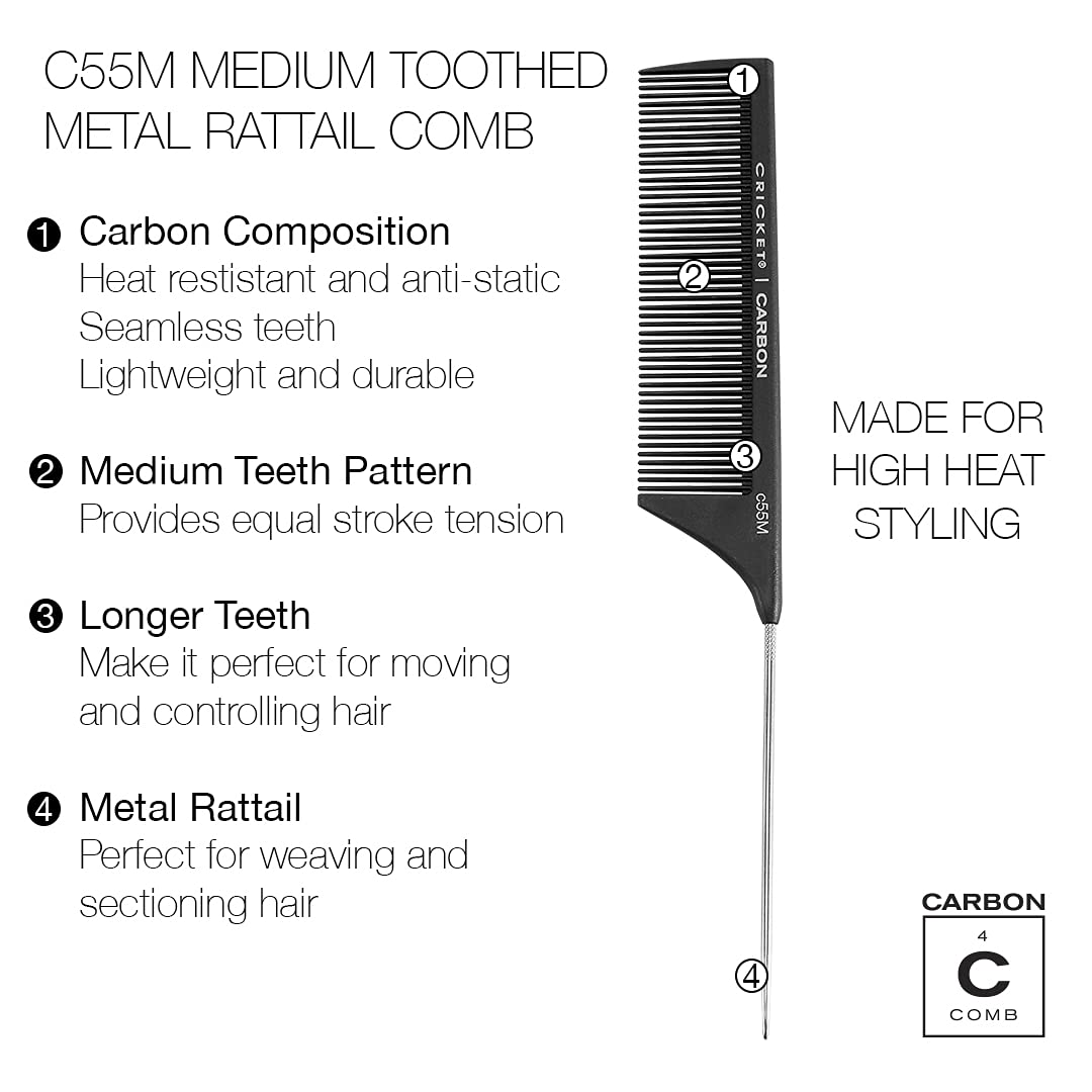 Cricket Carbon Static-Free & Heat Resistant Cutting Comb