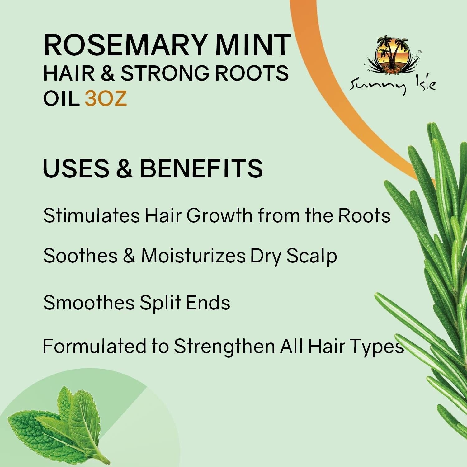 Sunny Isle Rosemary Mint Hair & Strong Roots Oil (88ml/3oz)