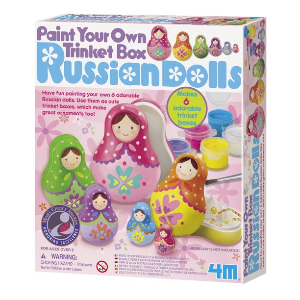 4M Paint Your Own Trinket Box Russian Dolls