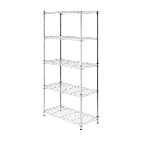 Steel Wire Shelving Rack Commercial Grade Adjustable 5-Tier