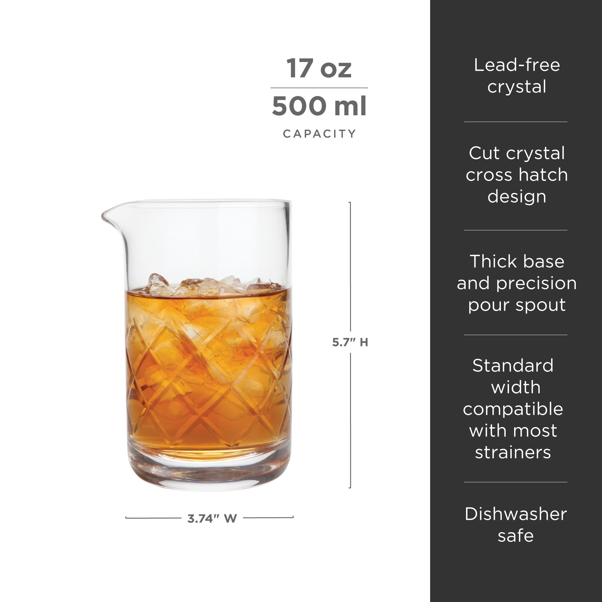 Professional Crystal Mixing Glass