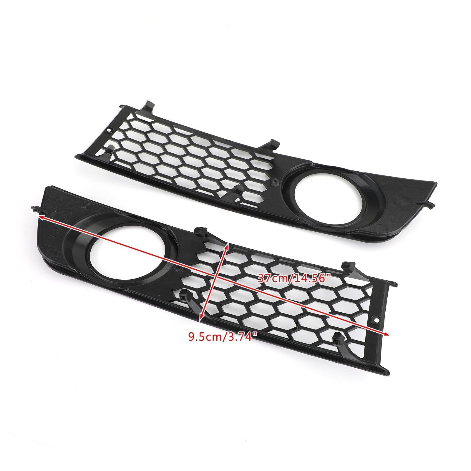 Pair Front Bumper Honeycomb Fog Light Grille Grill Cover For 2001-2005 AUDI A4 B6 Generic