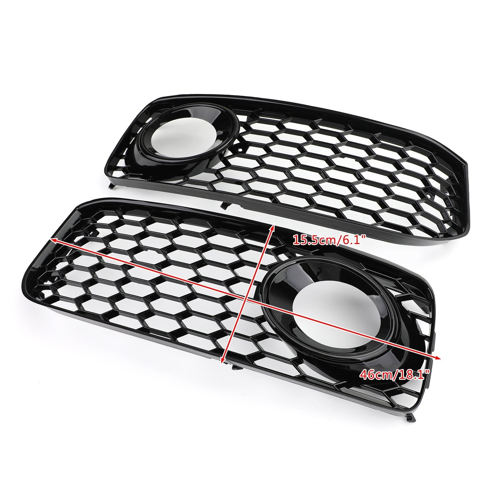 2x Fog Light Grill Grille Black Trim For Audi A5 S-Line S5 B8 RS5 2008-2012 Generic