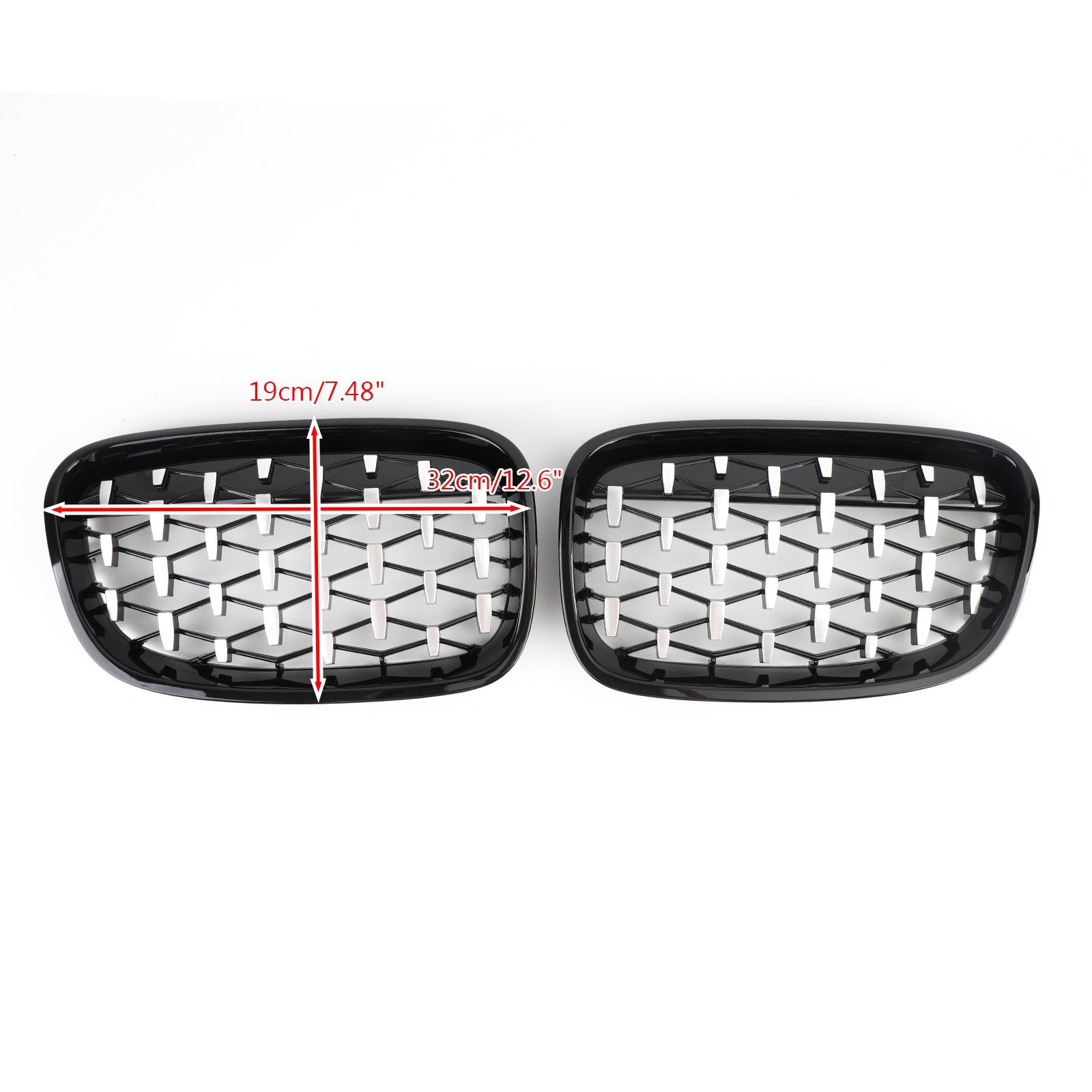 Black & Chrome Front Bumper Cover Grille Fit 12-14 BMW 1Series F20 116i 118i Generic