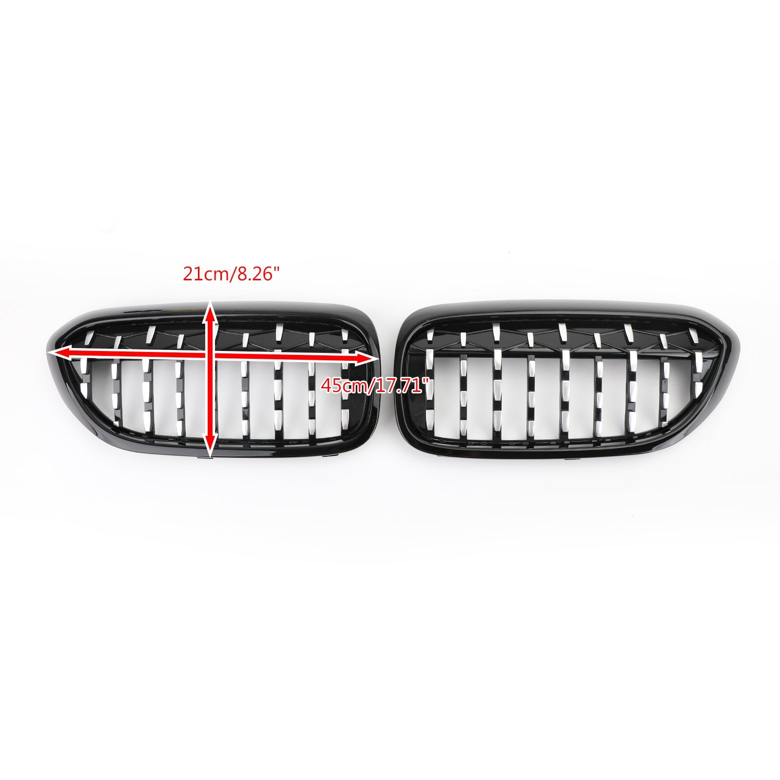 Black & Chrome Diamond Style Front Grill Fit For BMW 5 Series G30 G38 2017-2019 Generic