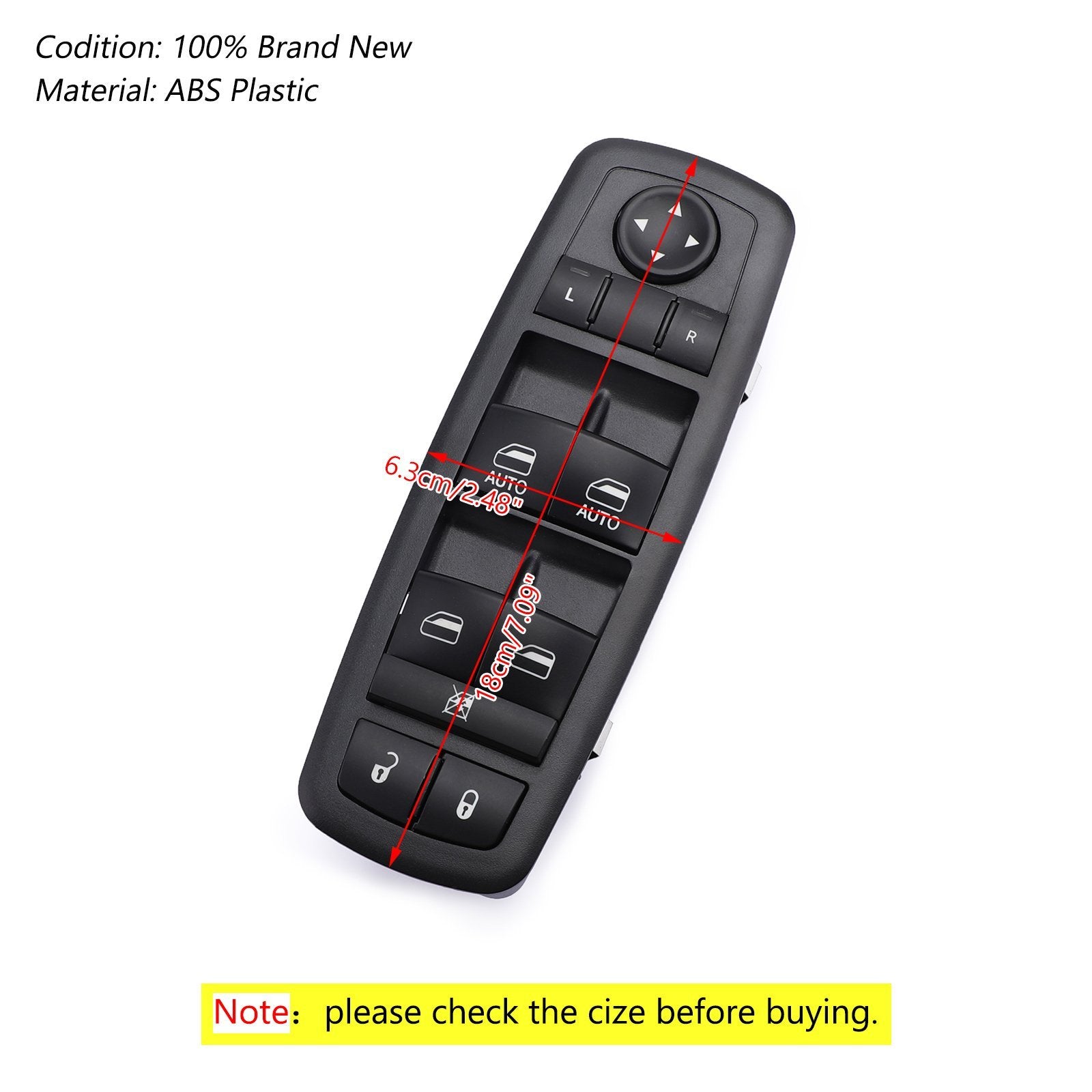 Front Left Master Window Switch For 2011-2017 Charger Chrysler 68231805AA Generic