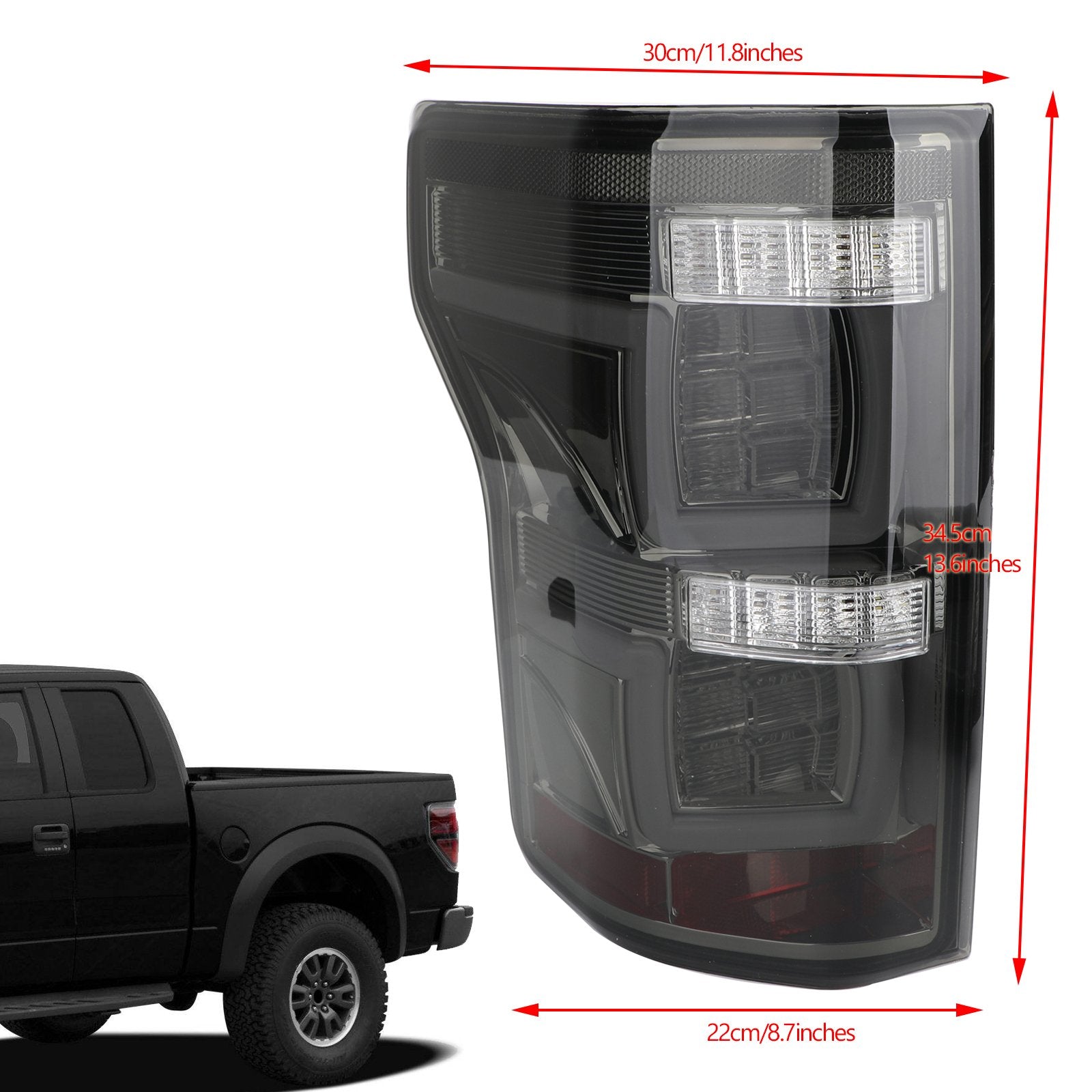LED Bar Parking Tail Lights Brake Lamps Fit Ford 2015-2019 F150 Pickup Red Generic