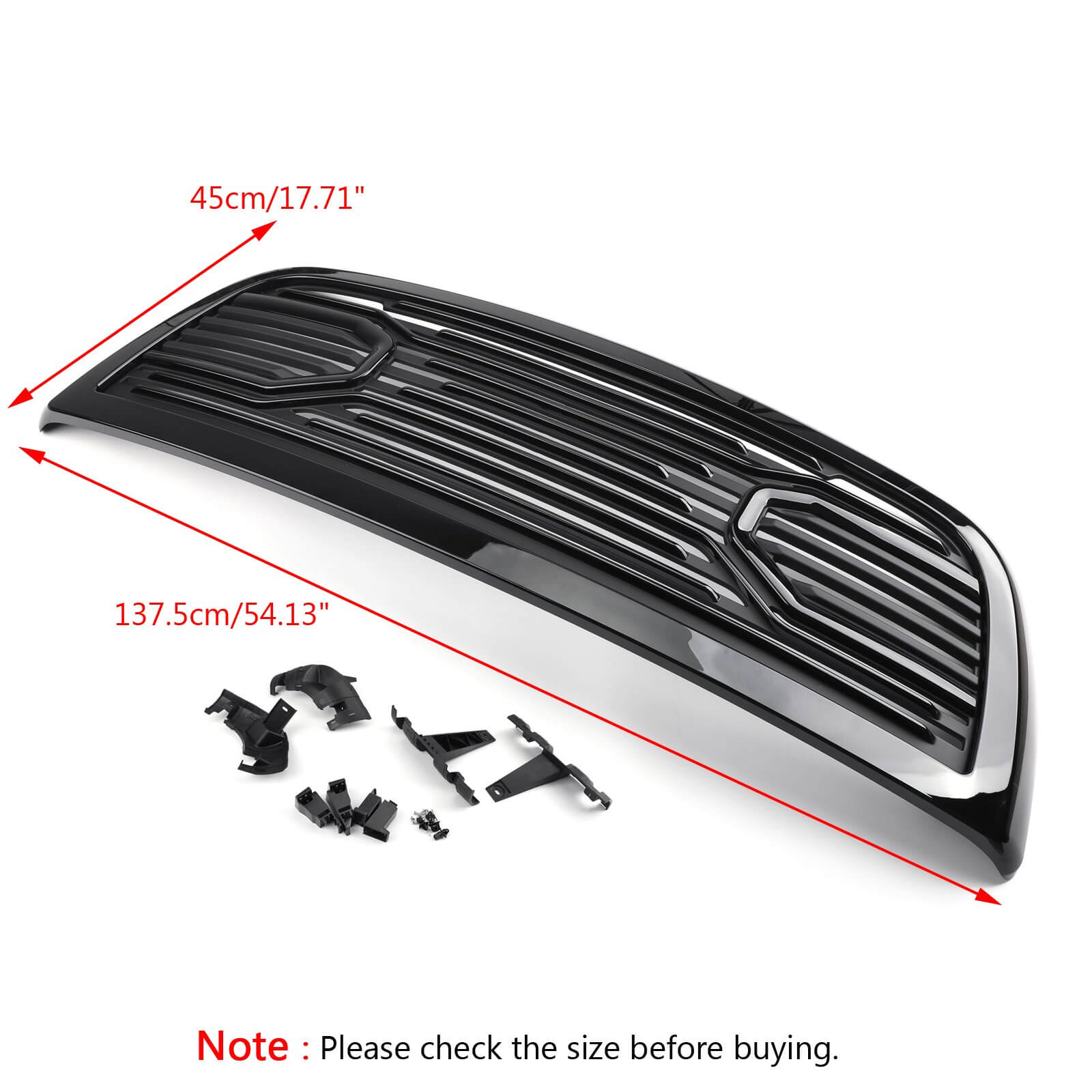 2010-2018 RAM 2500/3500 Big Horn Black Packaged Grille Replacement ShellGeneric