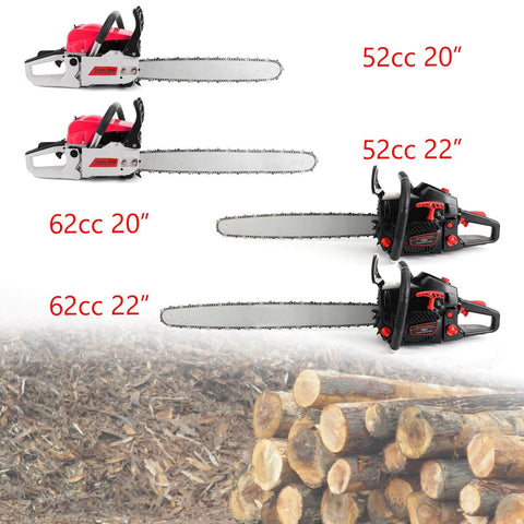Chainsaw For Sale 20"/22" 52cc/62cc Gasoline Chain Saw Cutting Wood Gas Sawing