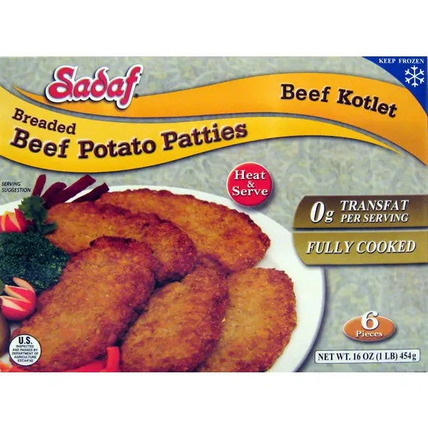 Sadaf Beef Kotlet (Breaded Beef Potato Patties - 6 Pieces) (16oz)