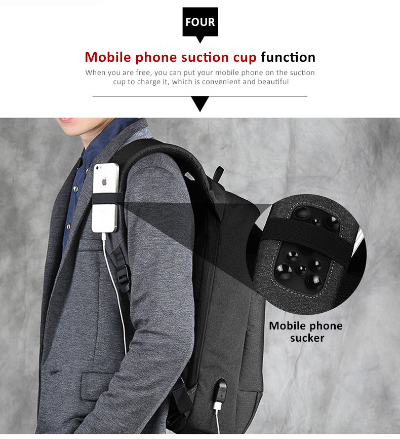 Kingsons anti-theft backpack mobile phone suction cup When you are free, you can put your phone on the suction cup, which is convenient and beautiful. Go out easily