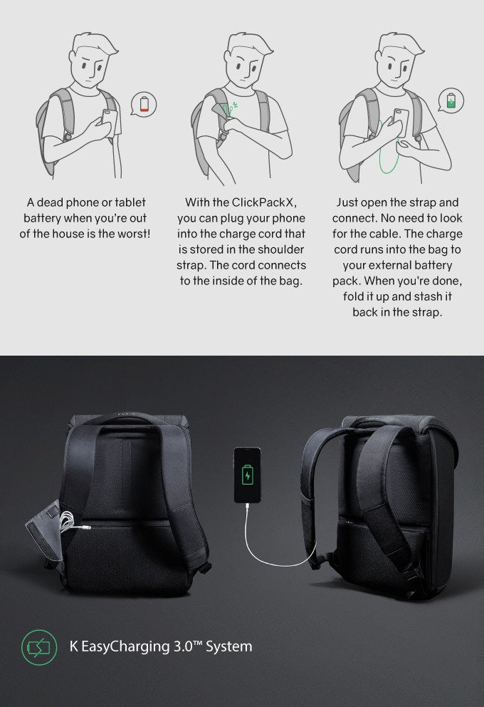 Commercial anti-theft backpack multi-function USB charging storage function-kingsons.com