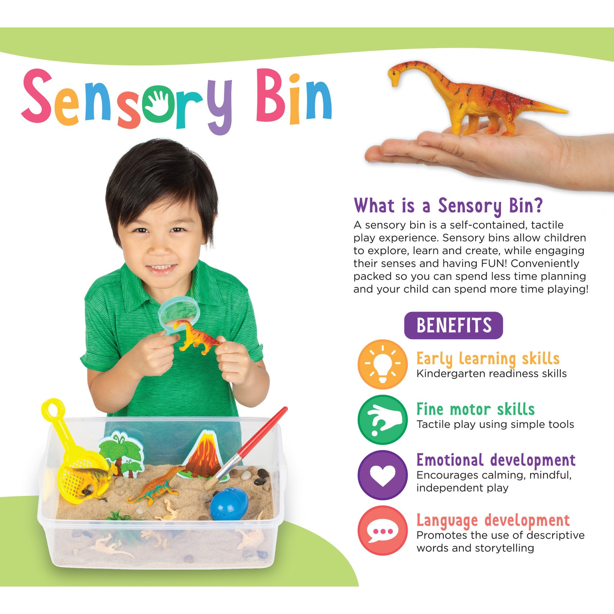 Sensory Bin Dinosaur Dig